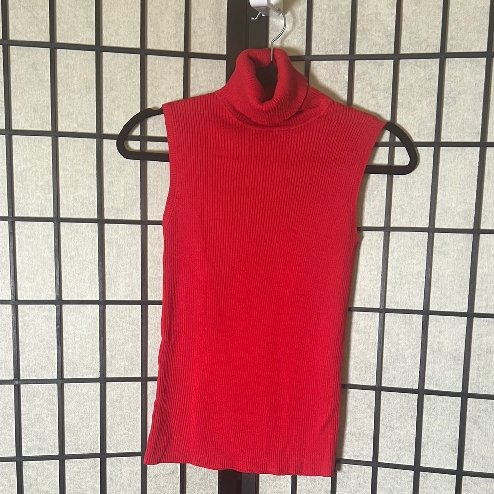 Vibrant Red cable Knit Top
